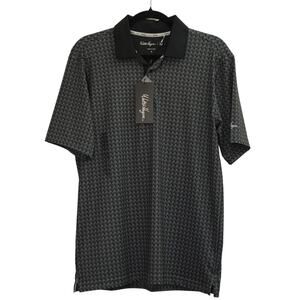 NWT Walter Hagen Mens Novelty Golf Tee Print Polo Shirt 11 Dark Gray Size S